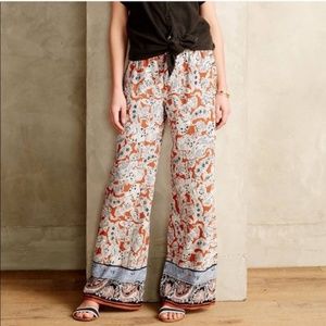 Anthropologie HeiHei Palazzo Printed Flowy Pants